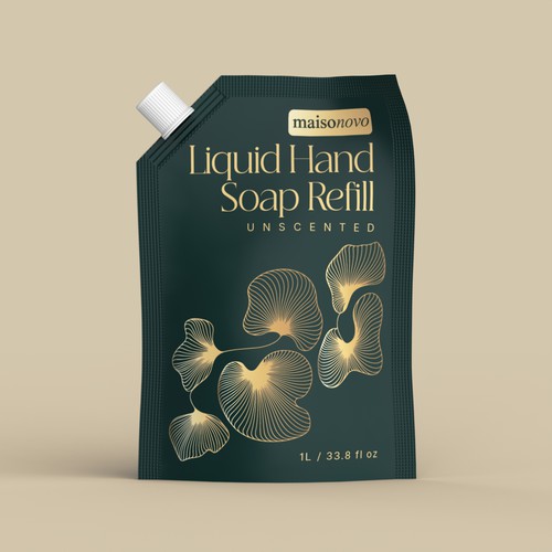 Stand up pouch for liquid soap