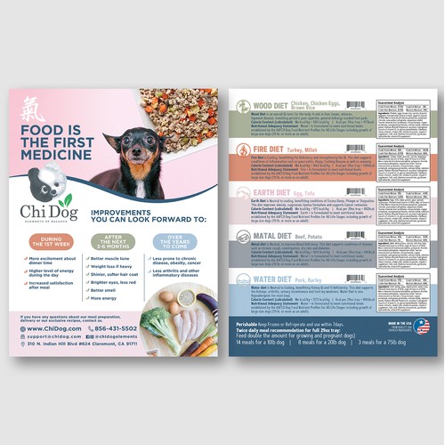 Chi Dog – Elemental Diet Flyer for Holistic Pet Health