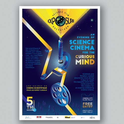 Poster for an event with movies on science.