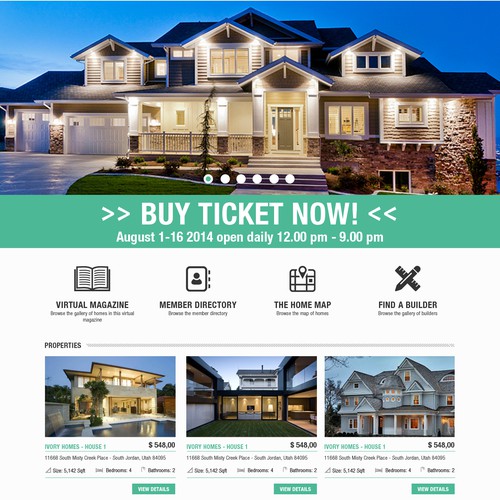 Design the website for a new home showcase event