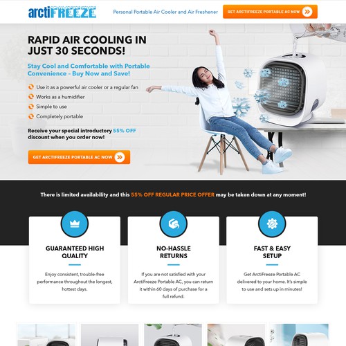 Landing Page for Arctifreeze 