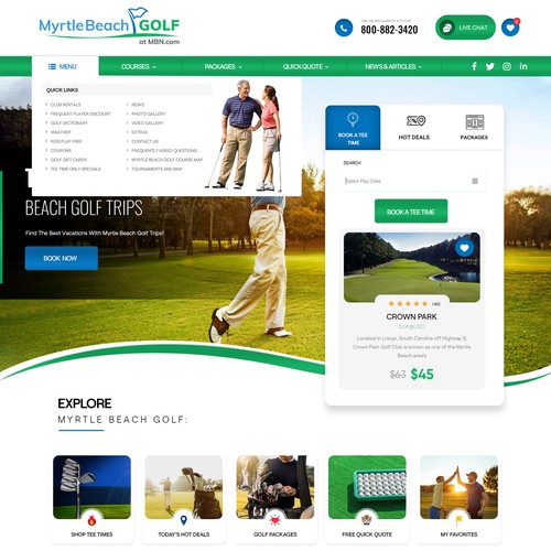 Golf club website design