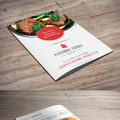 Clean, modern, classy brochure for Personal Cook Service