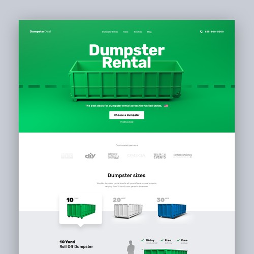 Dumpster Rental Website Concept