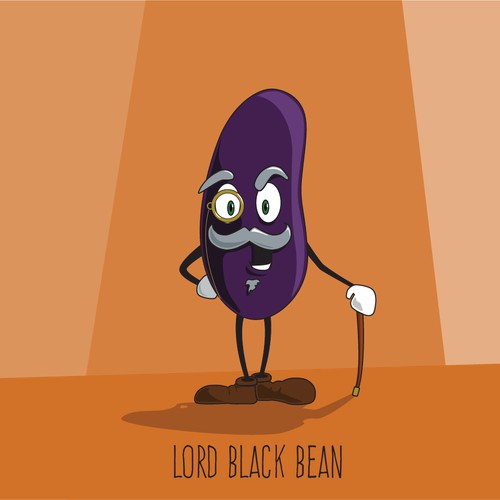 Concept character for 13 Foods 'Bean People' contest.