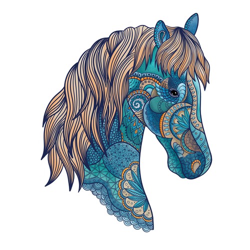 Horse illustration for T-shirt design