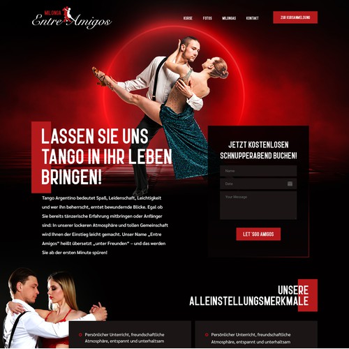 Dance academy web page design 