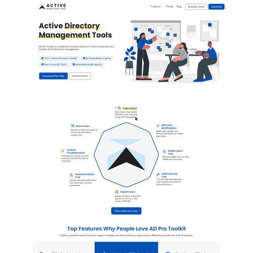 Landing Page for computer software
