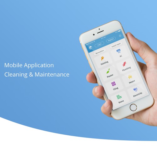 Mobile app with cleaning and maintenance services