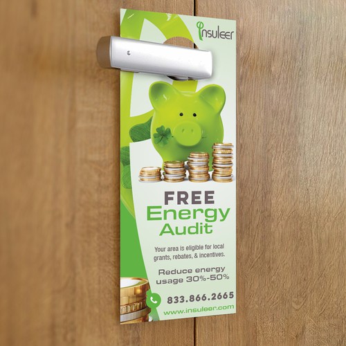 Super Engaging Door Hanger for an Energy Company, INSULeer