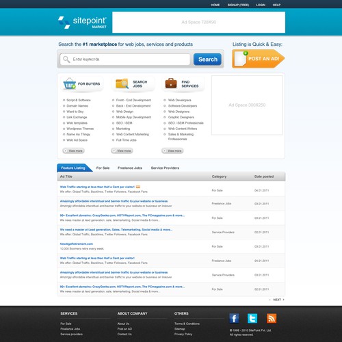 Design the new Sitepoint Marketplace Homepage - Huge Exposure