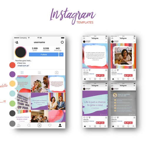 Instagram Templates for Ama La Vida Coaching