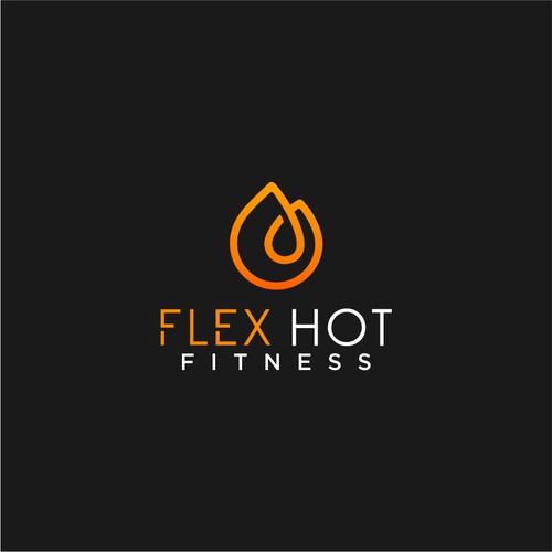 flex hot fitness logo concept