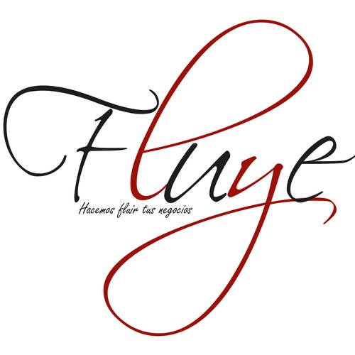 Logotipo para una plataforma web llamada "Fluye"