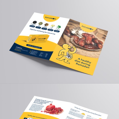 Design a promotion handout of a plant based product with tips for Ramadan