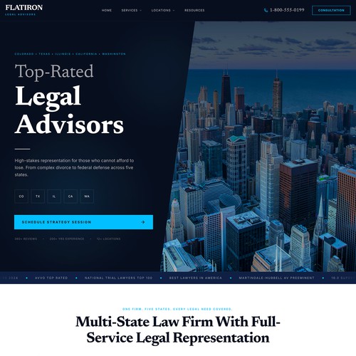 Homepage for Law Firm