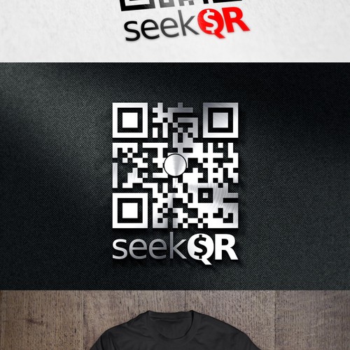 Create a logo for seekQR.  A game where you win cash by finding the hidden QR Code.