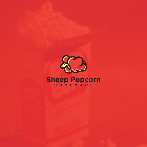 Homemade sheep popocorn logo