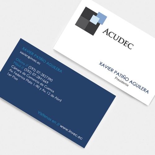 Business card for non-profit organization in Ecuador.