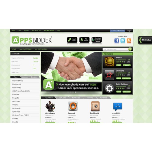 Create the next design for AppsBidder Inc