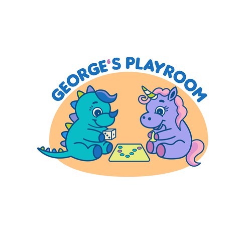 Logo for children's board game center (age is 2-8)