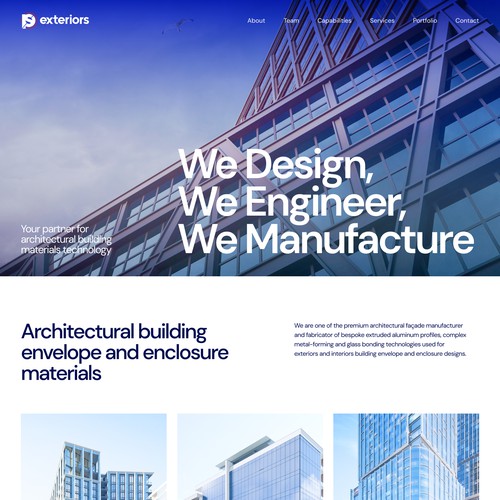 Clean and sophisticated website for an Architectural Company