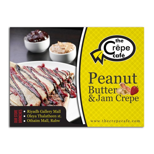 Design for promotional crepe "Peanut butter & Jam Crepe"