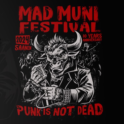10 years anniversary shirt design for punk-rock festival