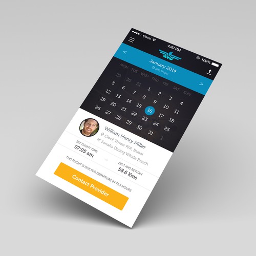 Uber/Cab style booking app for aviation