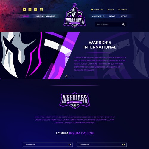 Warriors International Web Page Design
