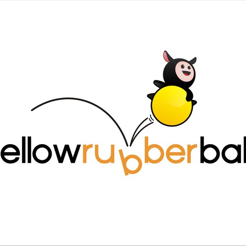 Create a fun, energetic, un-corporate logo for Yellow Rubber Ball