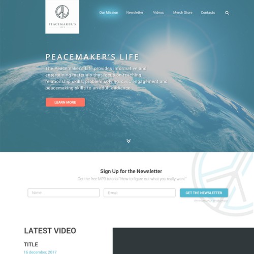 Landing Page Concept For Peacemakers's life