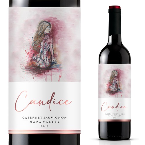 Wine label design for Candice