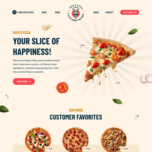 Papa's Pizza Website