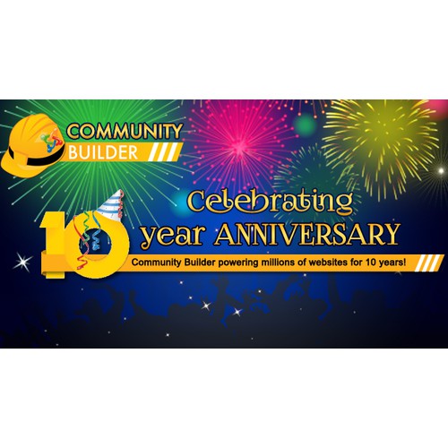 Joomlapolis / Community Builder 10 year anniversary celebration image+banner