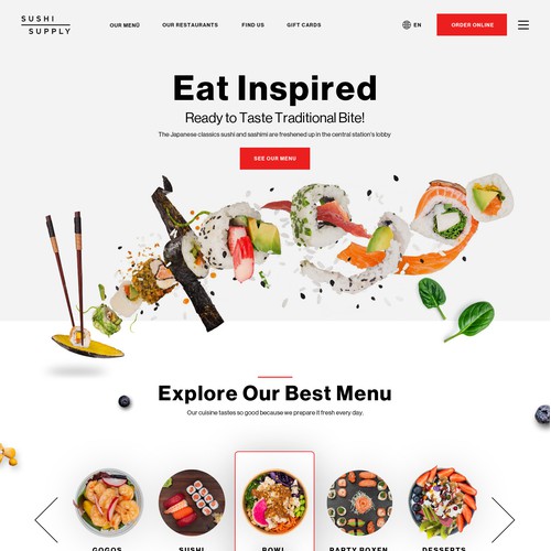 website design for online restaurant