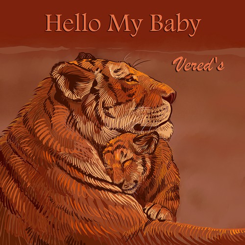 Create an illustration conveying warmth and love between parent and baby animals