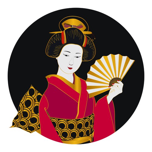 Japanese Geisha Illustration