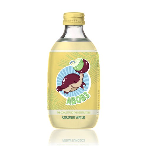 Bottle label concept for a brand of coconut water