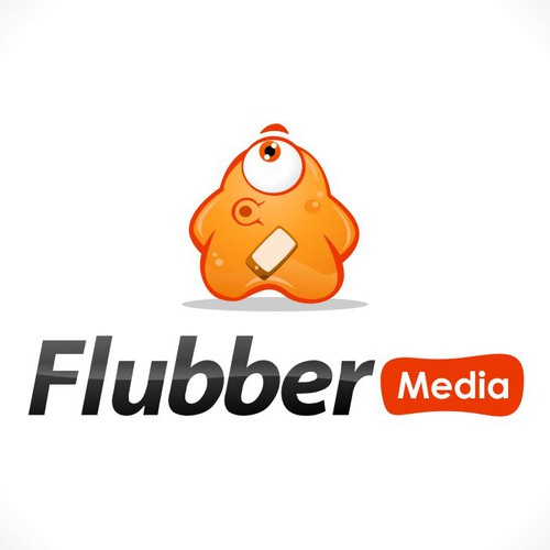 A funny mascot for Flubber Media