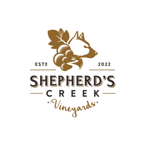 Logo design for Shepherd's Creek Vineyards.