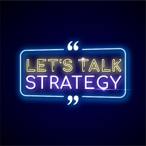 Let's Talk Strategy logo neon light style