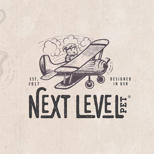 Vintage inspired logo with custom lettering and stoic mark