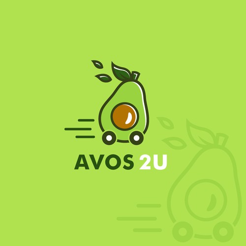 Fun logo for an avocado delivery service company