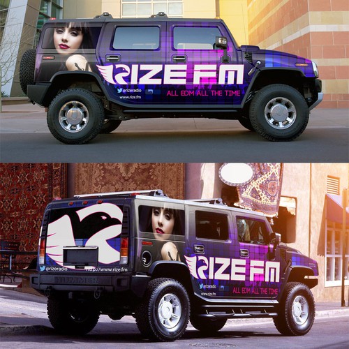 Create an HUMMER H2 Vehicle Wrap For EDM Radio Station