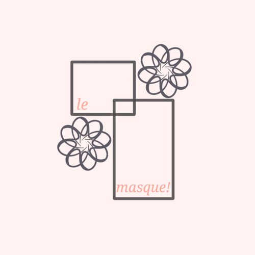 French-esque Boutique Logo with Soft Pink and Peach Palette