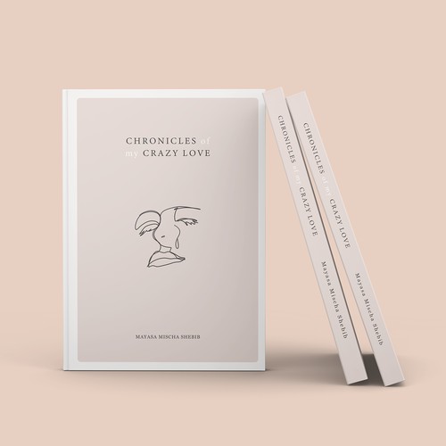 Book cover design with minimalist illustration for poetry book