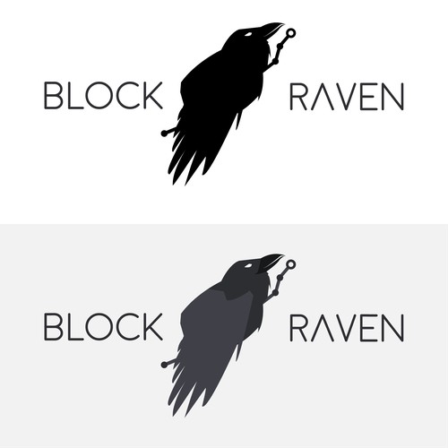 Flat logo concept design for Block Raven
