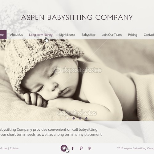 Create a new and modern website for Aspen Babysitting Company