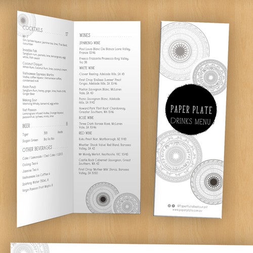 Minimal clean & modern menu